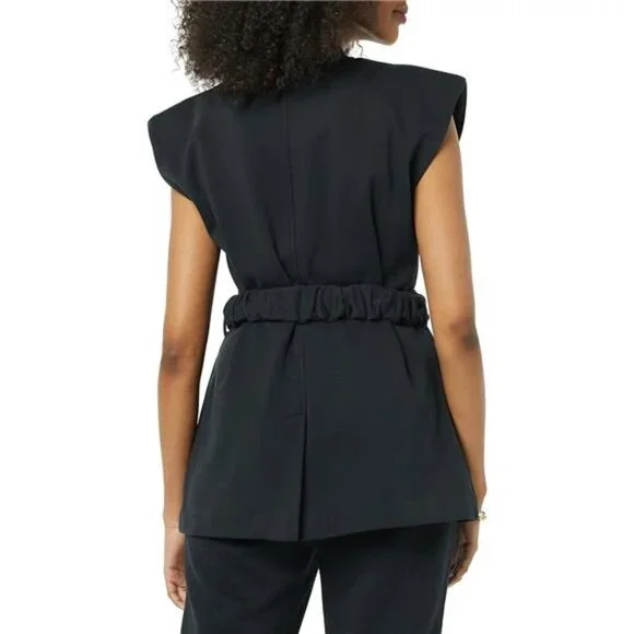 Women's Zuri Wrap Vest French Terry Knit Elastic Belt Pockets